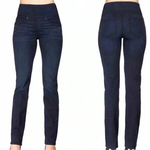 Spanx The Signature Straight Skinny Ankle Jeans Womens 32 Pull On Zipper Stretch